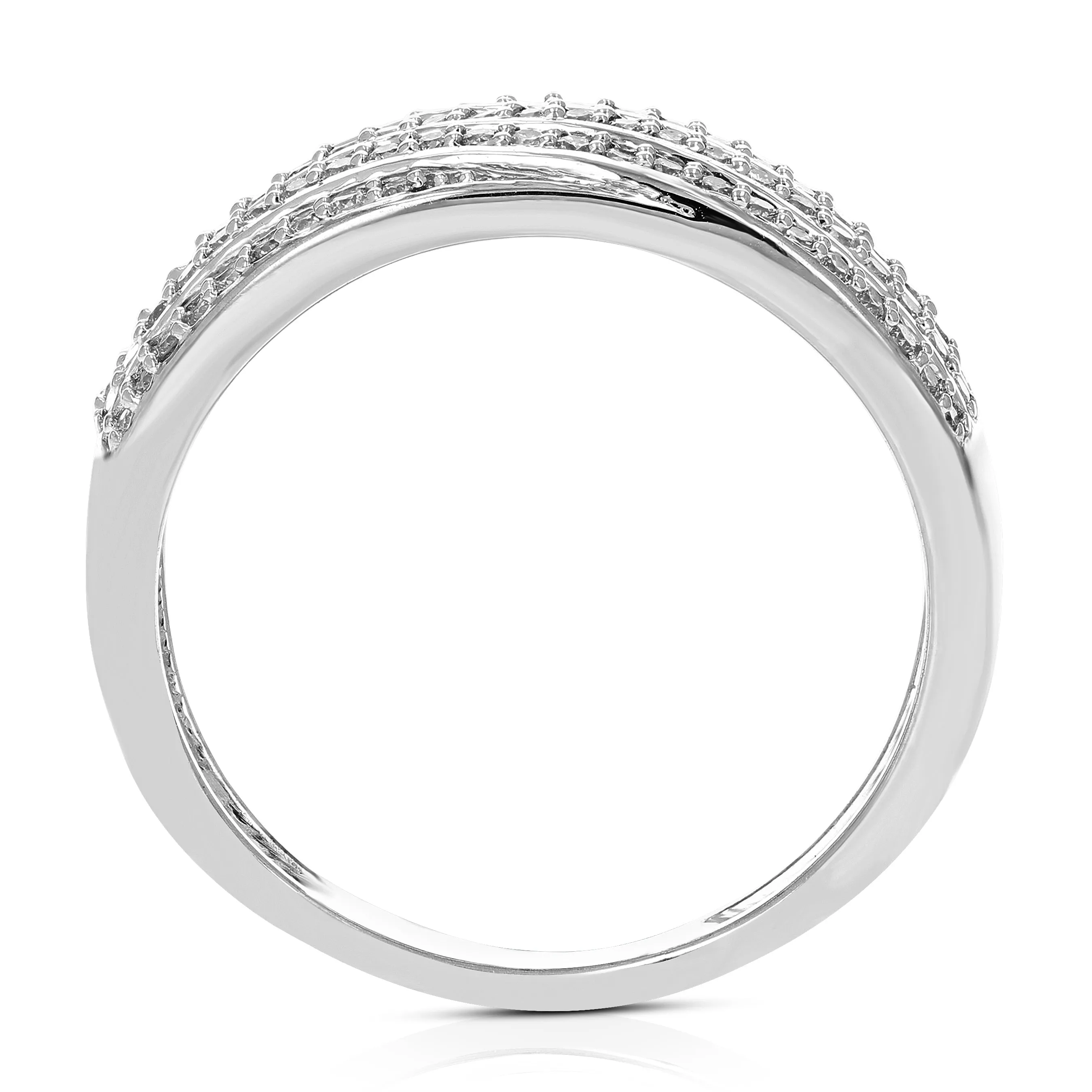 1/3 cttw Lab Grown Diamond Twisted Layer Wedding Band Silver