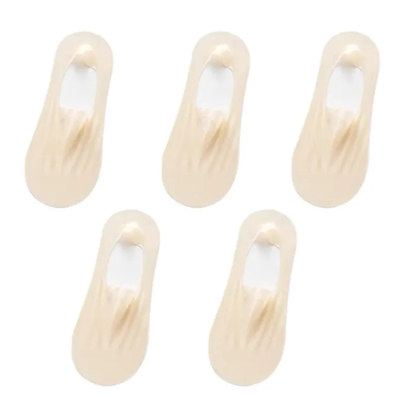 5 Pairs Women's Invisible Non-Slip Boat Socks