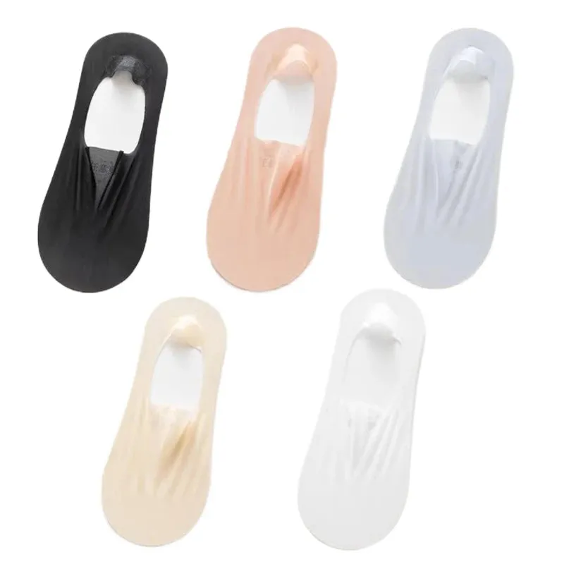 5 Pairs Women's Invisible Non-Slip Boat Socks