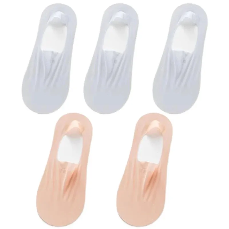 5 Pairs Women's Invisible Non-Slip Boat Socks