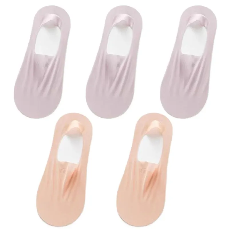 5 Pairs Women's Invisible Non-Slip Boat Socks