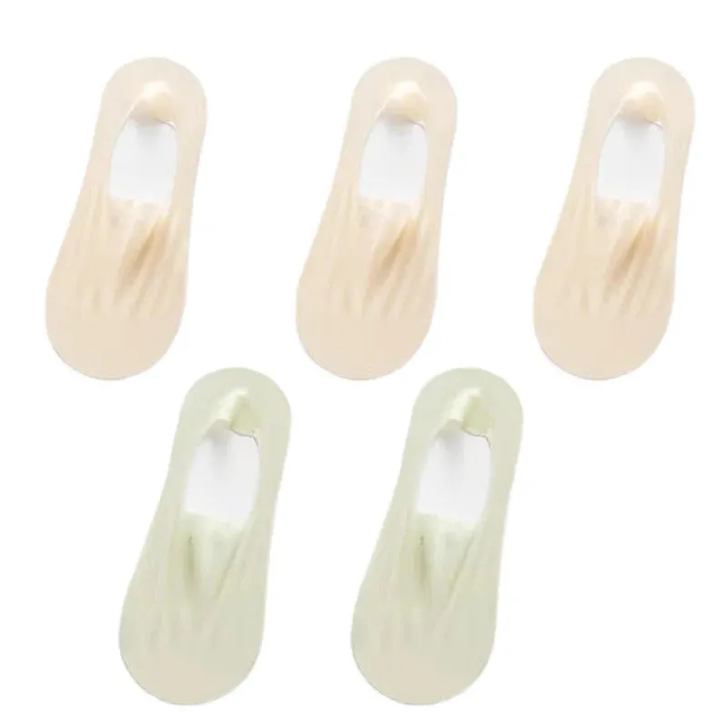 5 Pairs Women's Invisible Non-Slip Boat Socks