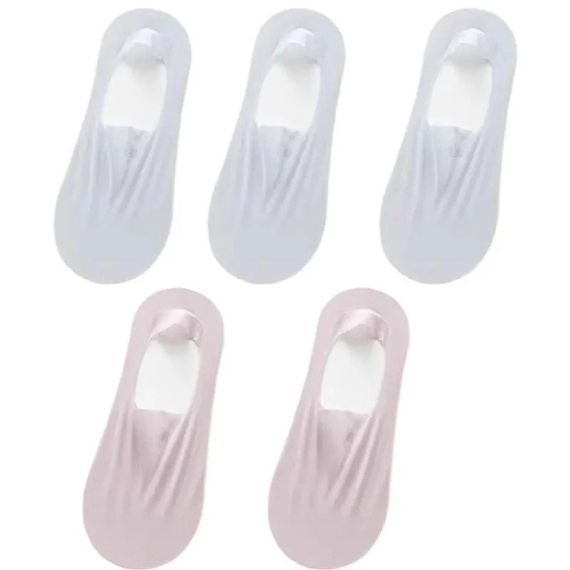 5 Pairs Women's Invisible Non-Slip Boat Socks