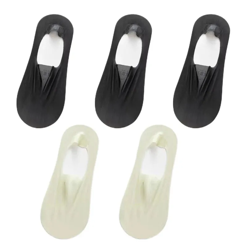 5 Pairs Women's Invisible Non-Slip Boat Socks