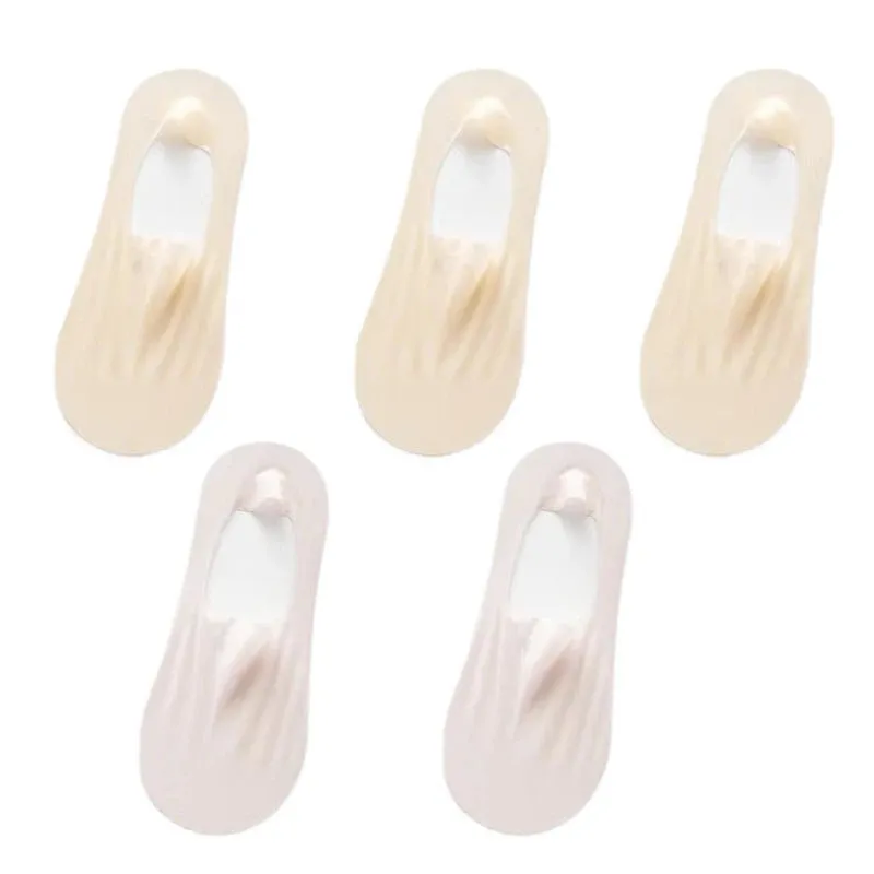 5 Pairs Women's Invisible Non-Slip Boat Socks