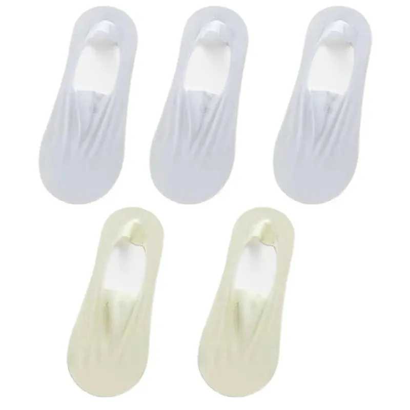 5 Pairs Women's Invisible Non-Slip Boat Socks