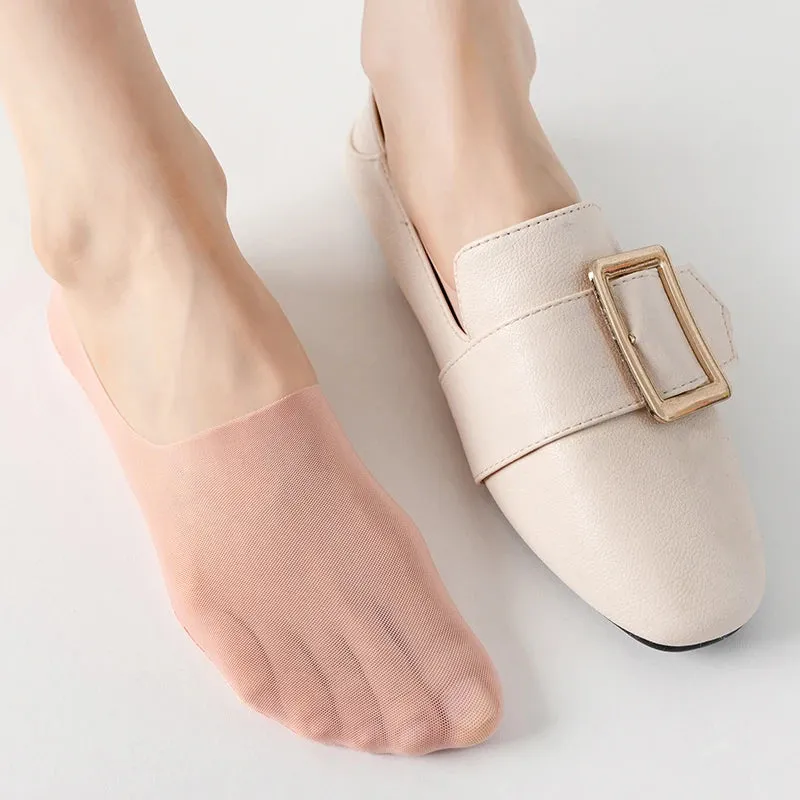 5 Pairs Women's Invisible Non-Slip Boat Socks