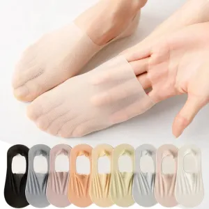 5 Pairs Women's Invisible Non-Slip Boat Socks
