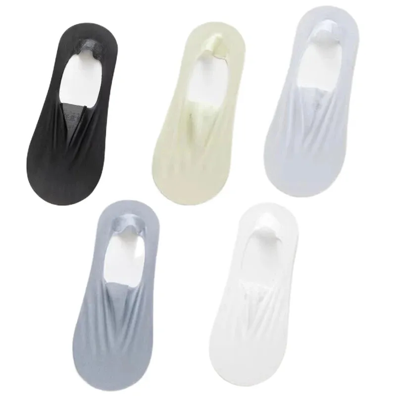 5 Pairs Women's Invisible Non-Slip Boat Socks