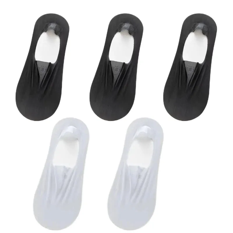 5 Pairs Women's Invisible Non-Slip Boat Socks