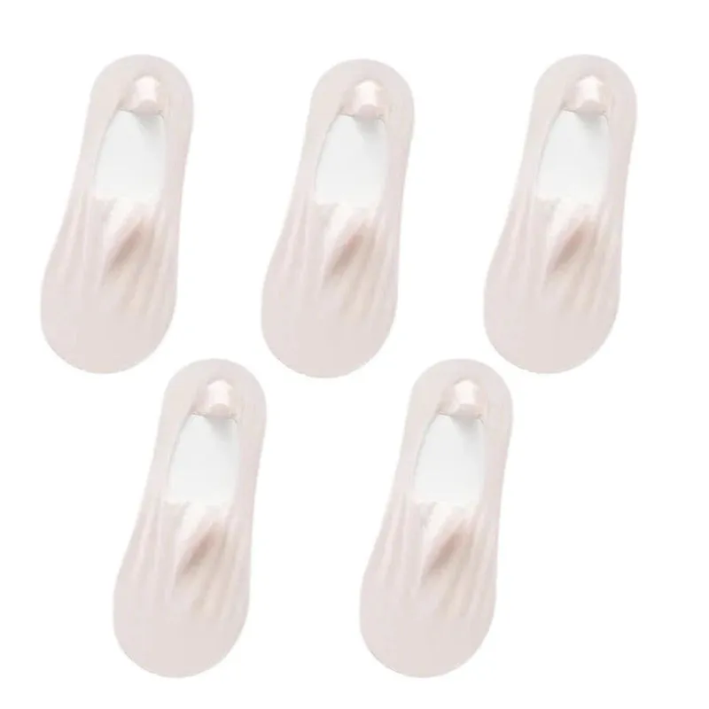 5 Pairs Women's Invisible Non-Slip Boat Socks
