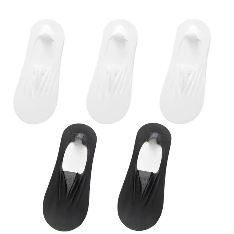 5 Pairs Women's Invisible Non-Slip Boat Socks