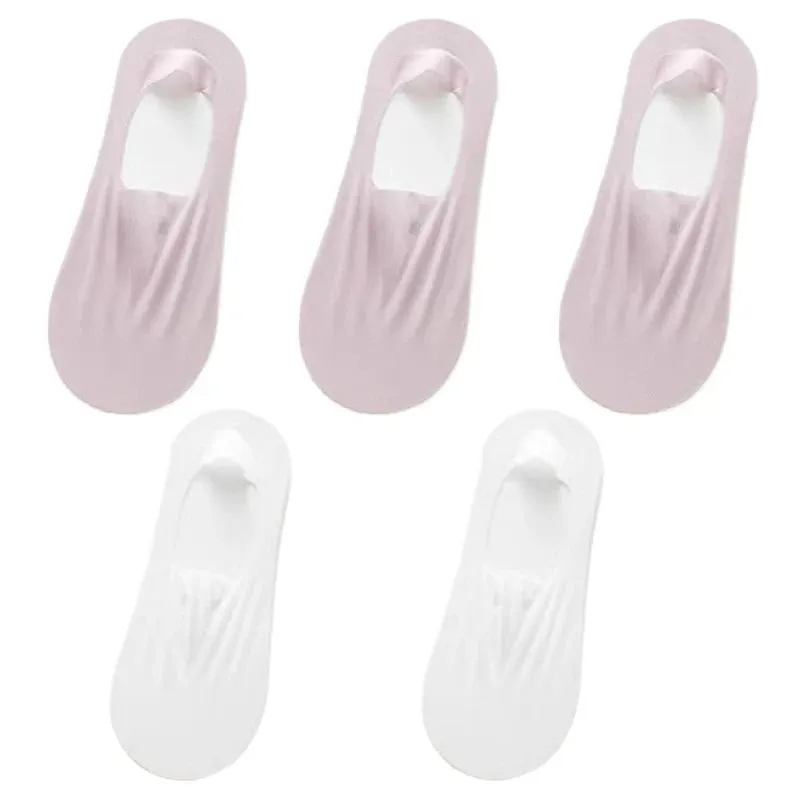 5 Pairs Women's Invisible Non-Slip Boat Socks