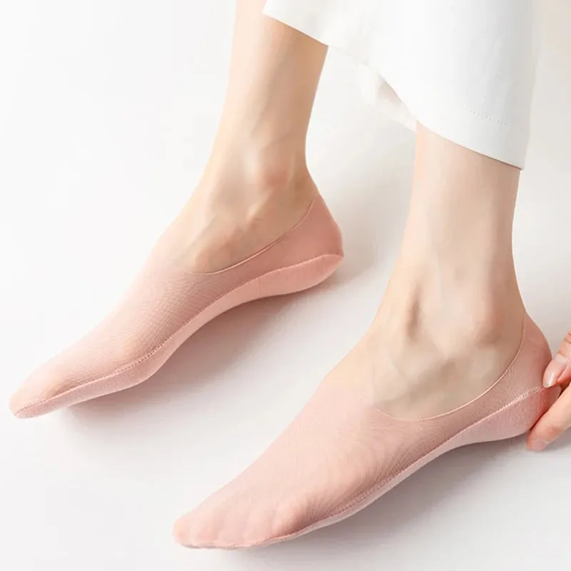 5 Pairs Women's Invisible Non-Slip Boat Socks