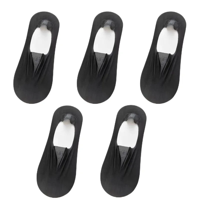5 Pairs Women's Invisible Non-Slip Boat Socks
