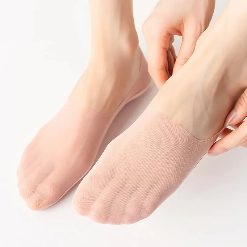 5 Pairs Women's Invisible Non-Slip Boat Socks