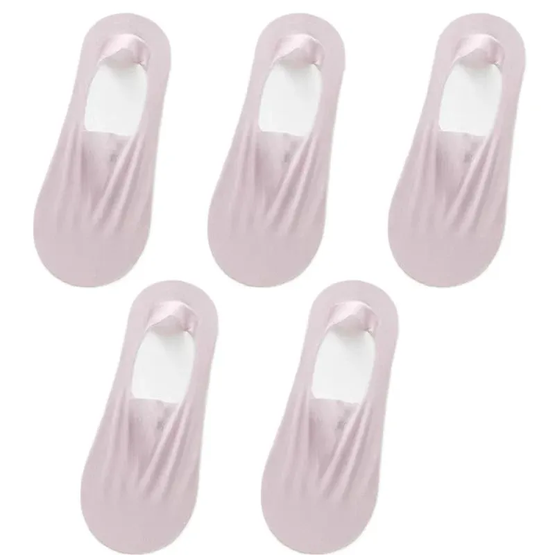 5 Pairs Women's Invisible Non-Slip Boat Socks