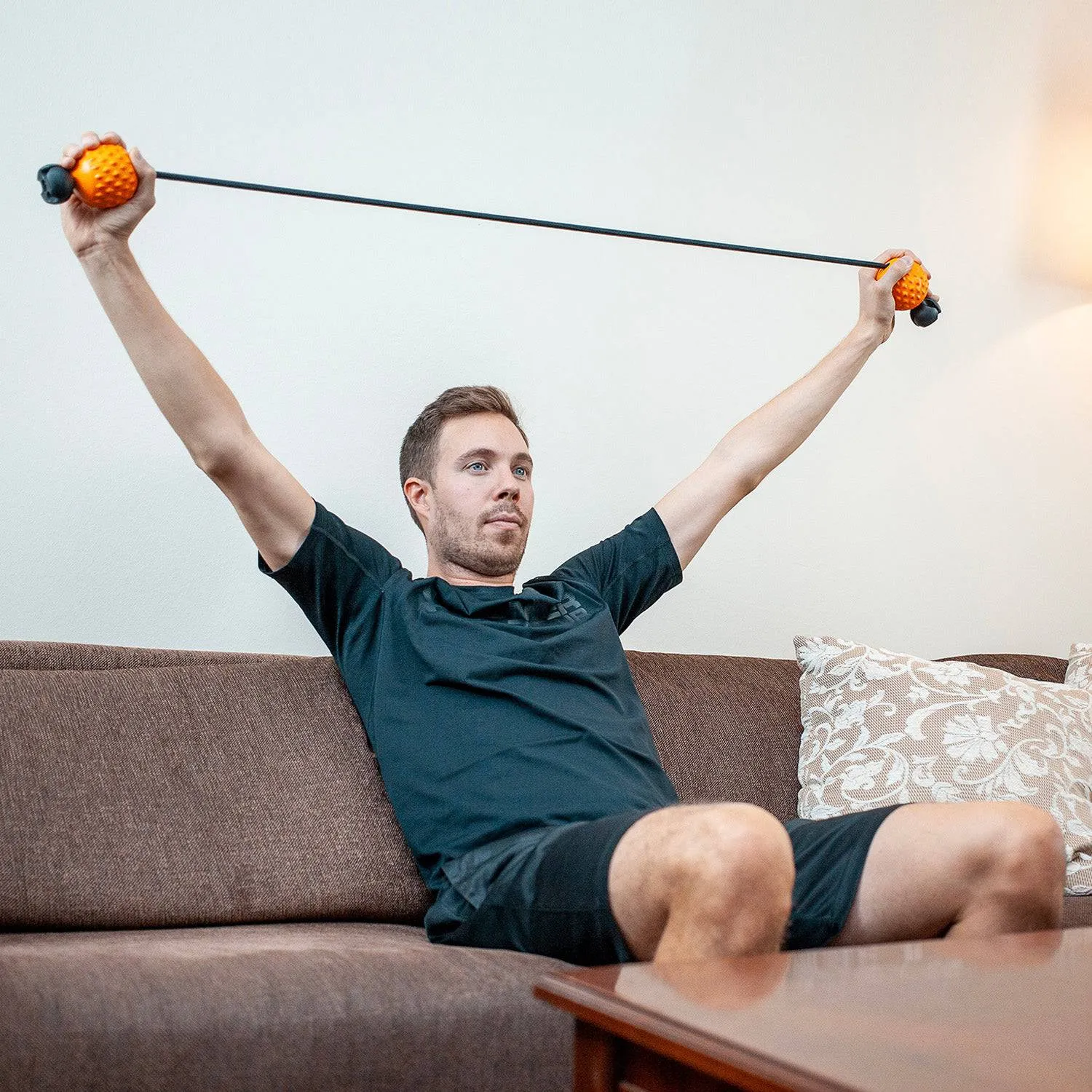 activelife - HighTrainer, Double Lacrosse Balls Massager for Deep Tissue Massage, Gaming Accessory for Comfort, Stretching and Exercise Resistance Band for the Back, Neck and Shoulders,  Muscle Recovery and Pain Relief Tool