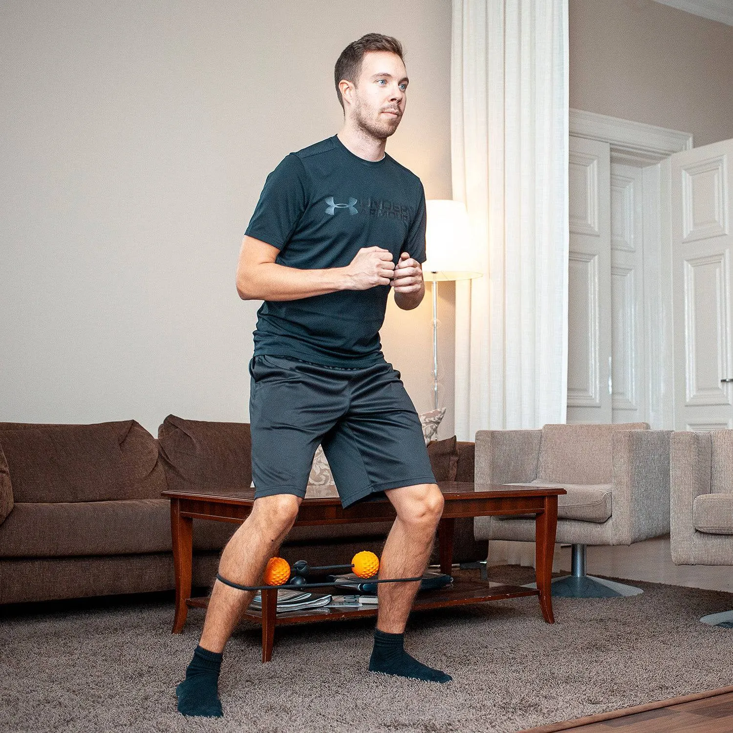 activelife - HighTrainer, Double Lacrosse Balls Massager for Deep Tissue Massage, Gaming Accessory for Comfort, Stretching and Exercise Resistance Band for the Back, Neck and Shoulders,  Muscle Recovery and Pain Relief Tool