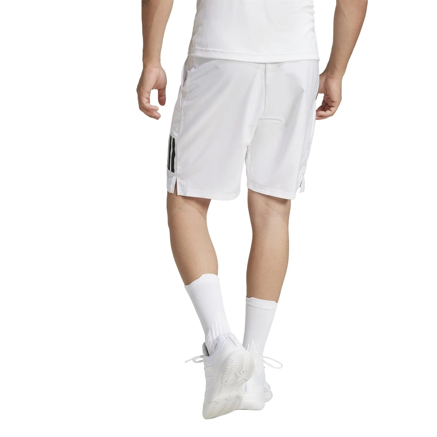 ADIDAS Mens 3 Stripe Badminton Shorts - White