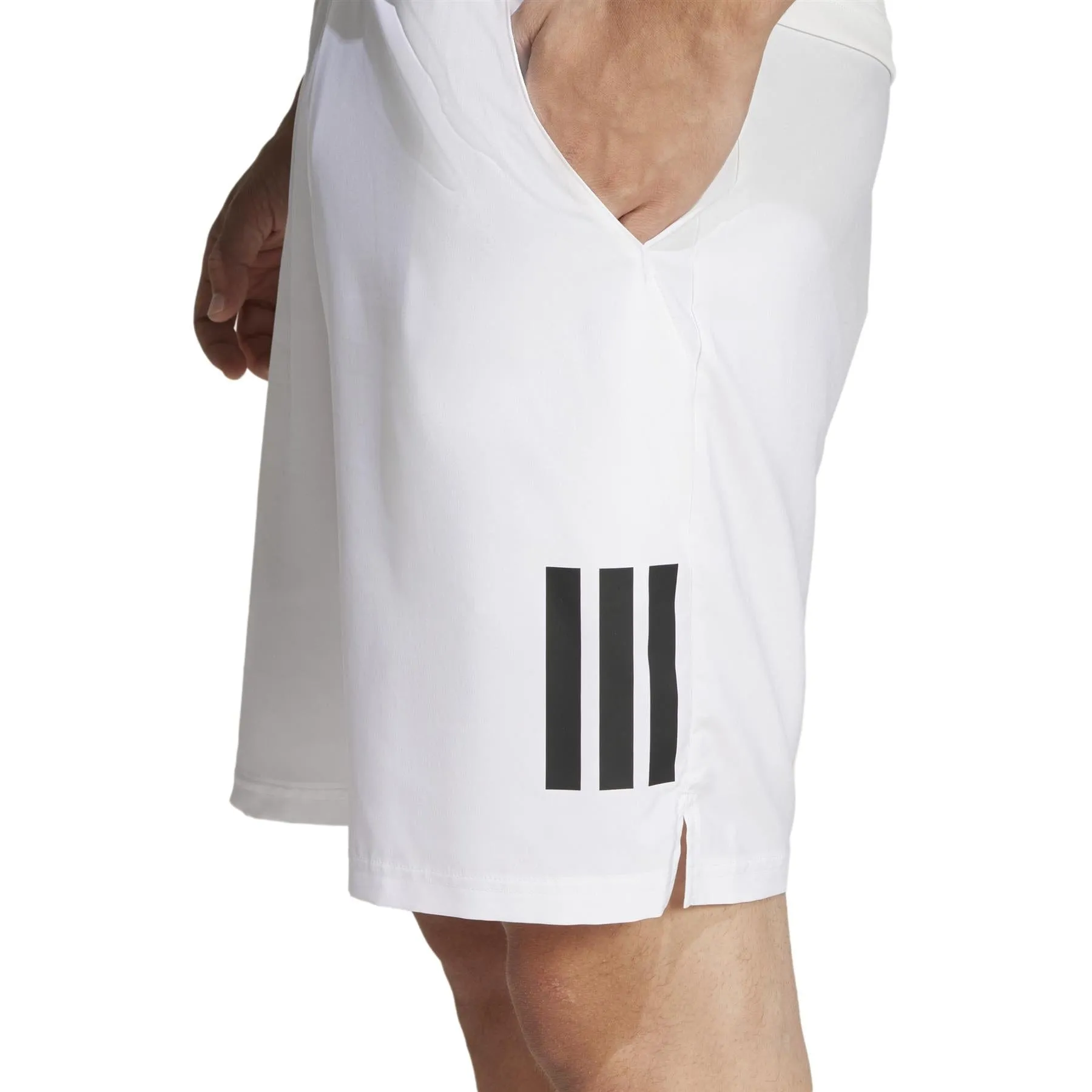 ADIDAS Mens 3 Stripe Badminton Shorts - White