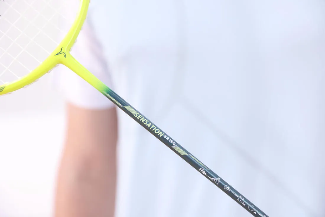 ADULT BADMINTON RACKET BR SENSATION 190 YELLOW GREEN