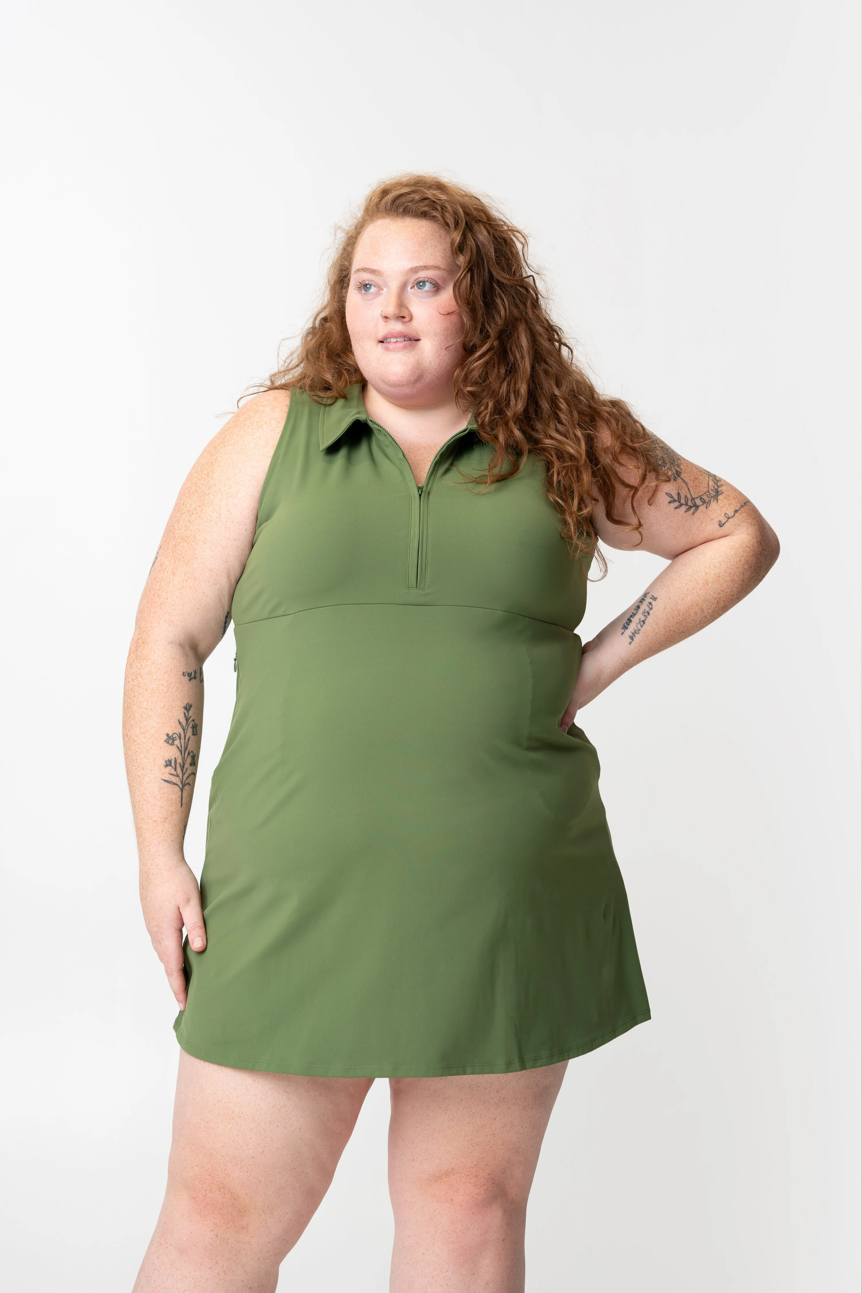 adventure performance sleeveless collared dress