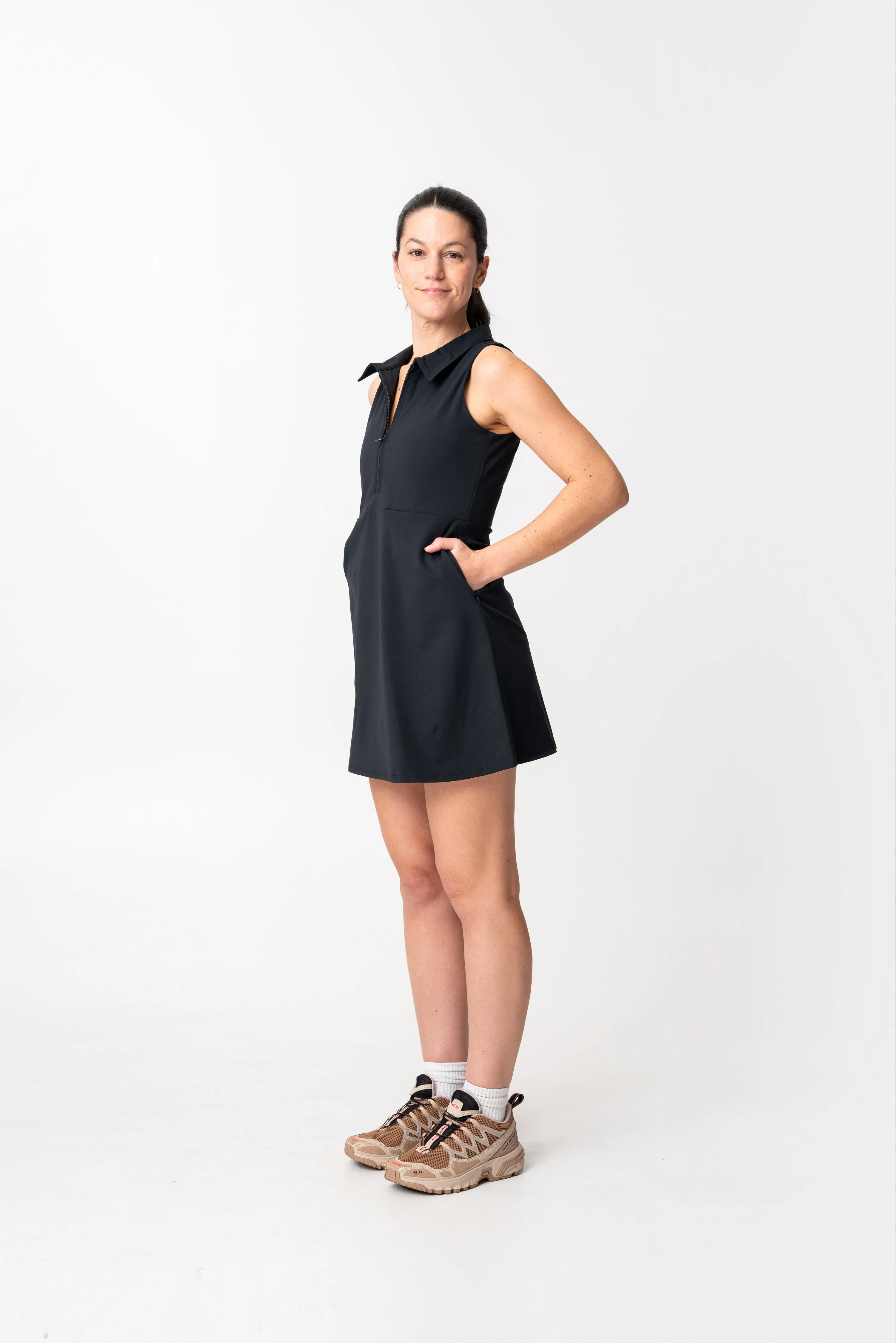 adventure performance sleeveless collared dress