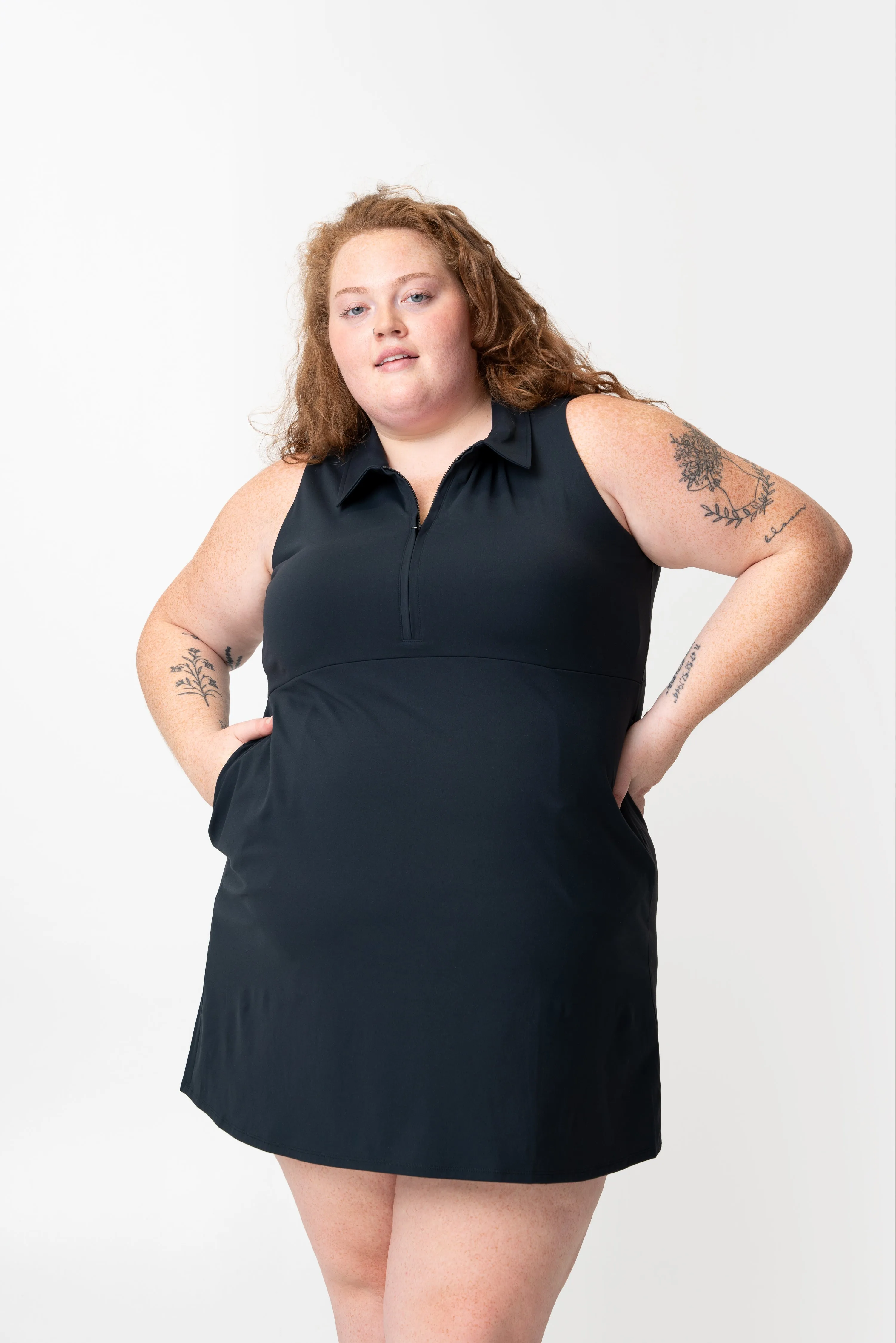 adventure performance sleeveless collared dress