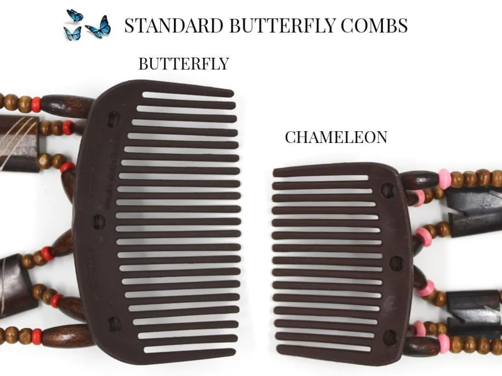 African Butterfly Hair Comb - Dupla Brown 153