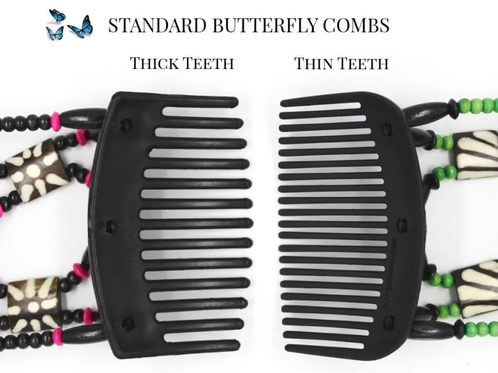African Butterfly Hair Comb - Dupla Brown 153