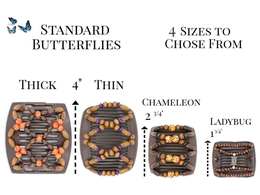 African Butterfly Hair Comb - Dupla Brown 153