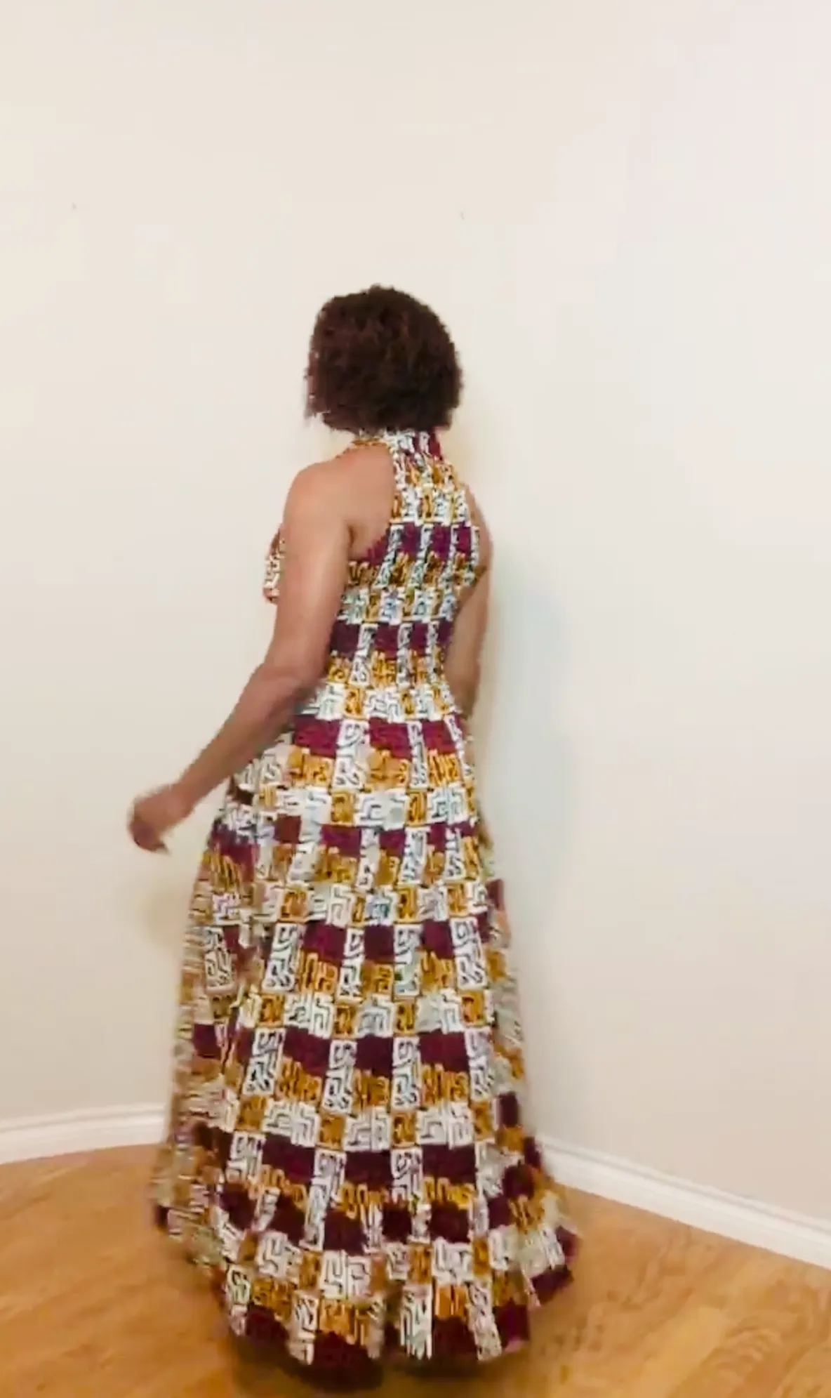African Print Halter Dress
