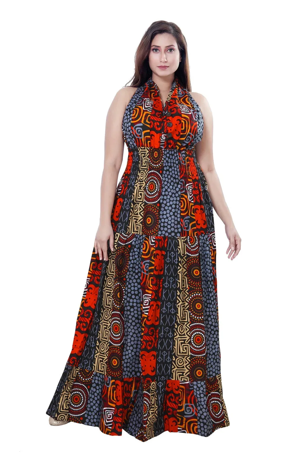 African Print Halter Dress