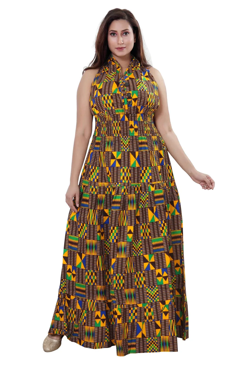 African Print Halter Dress