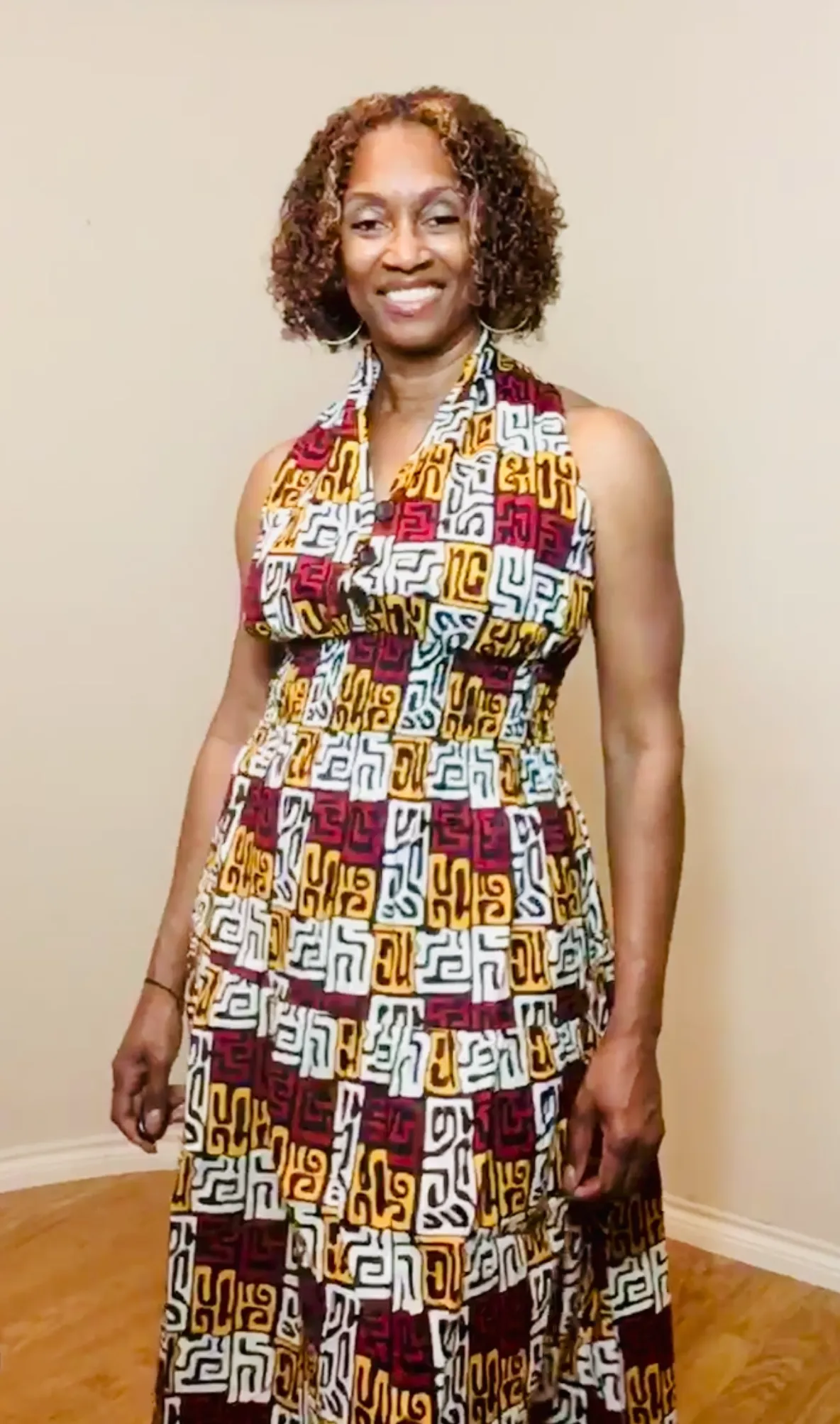 African Print Halter Dress