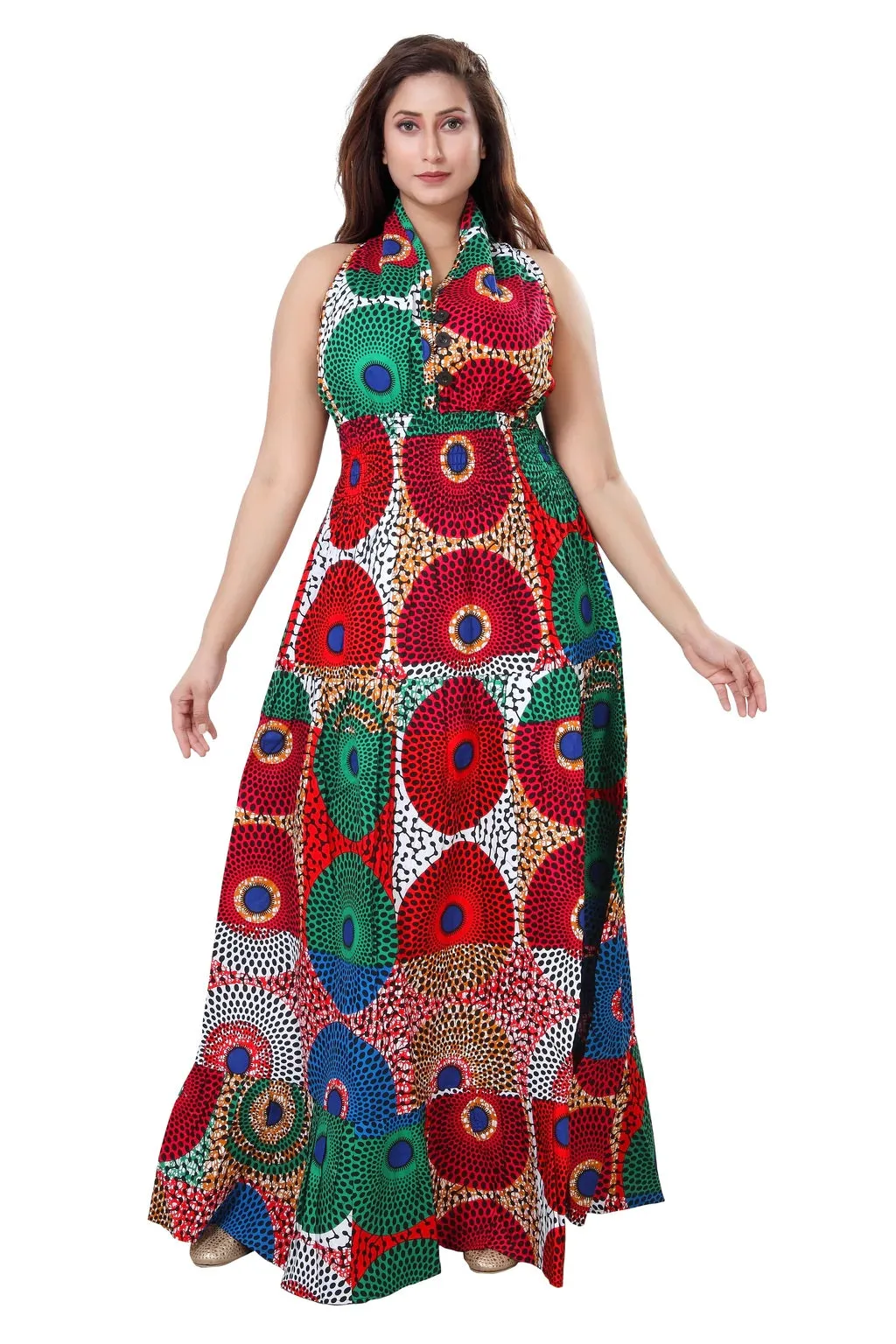 African Print Halter Dress