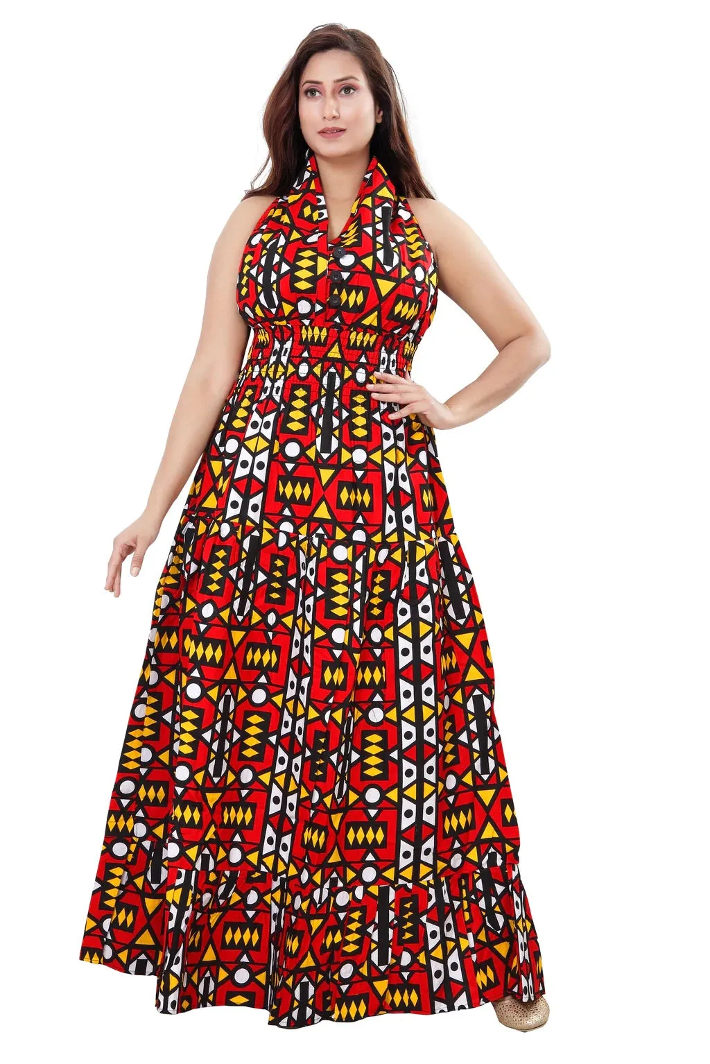 African Print Halter Dress