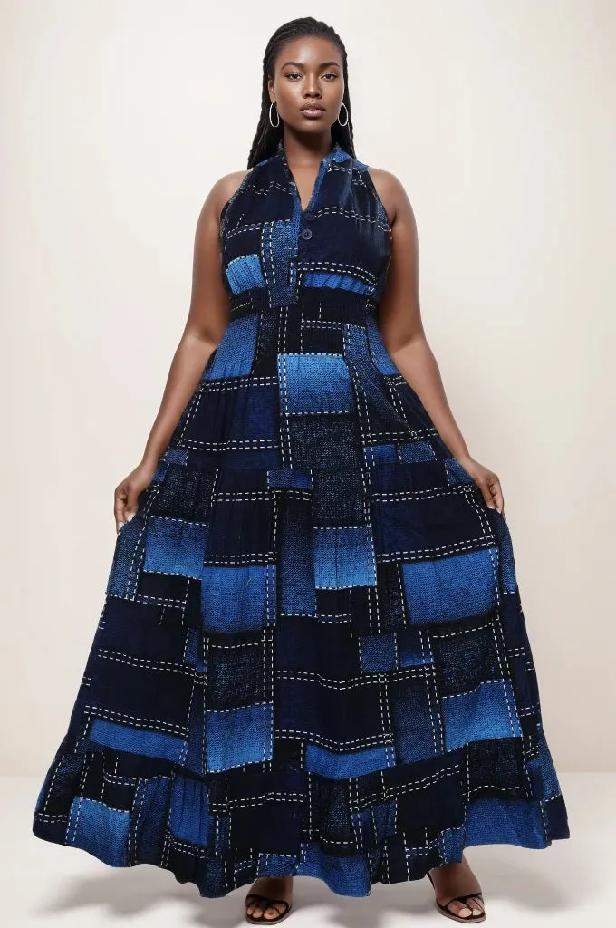 African Print Halter Dress