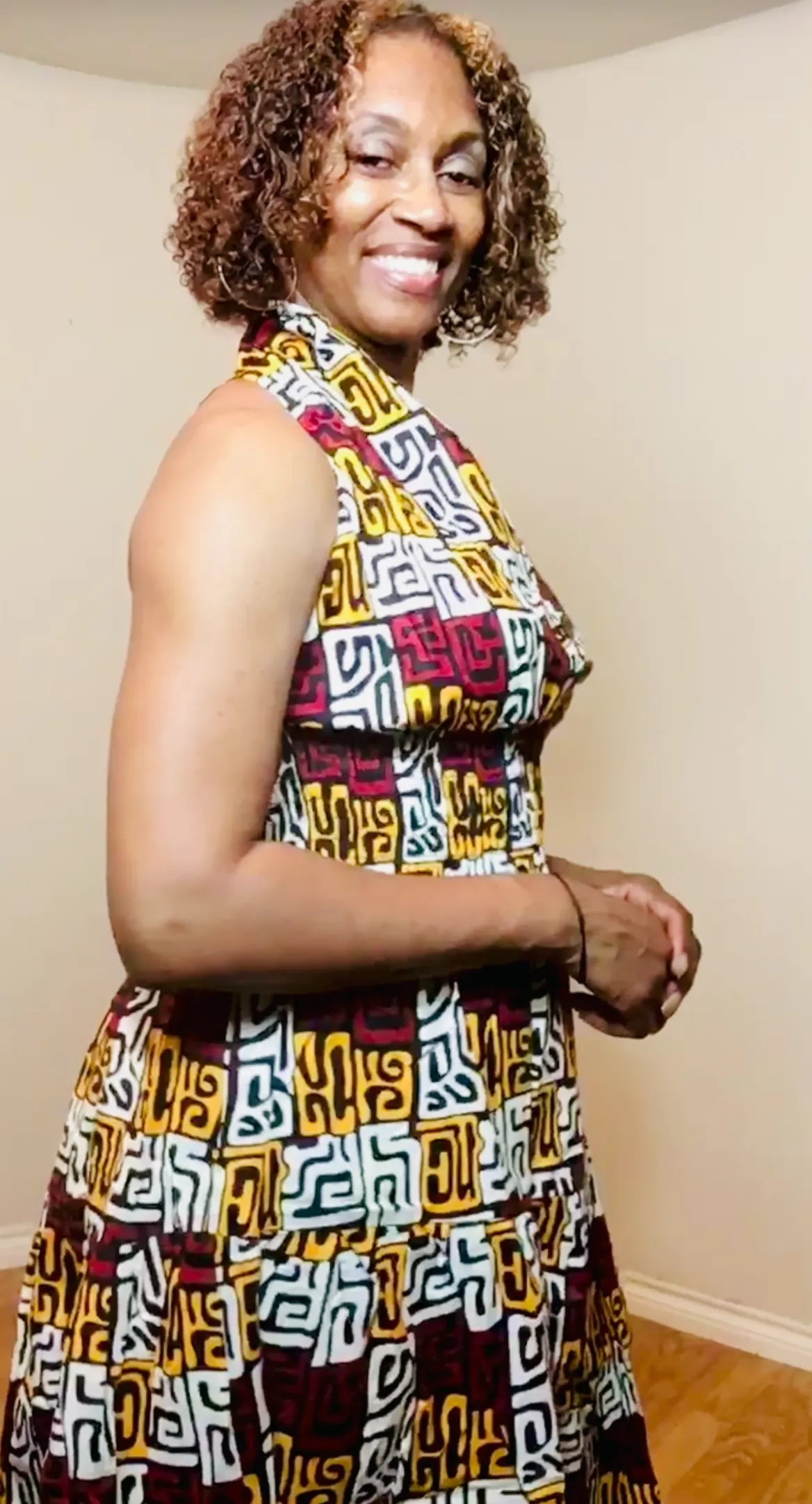 African Print Halter Dress