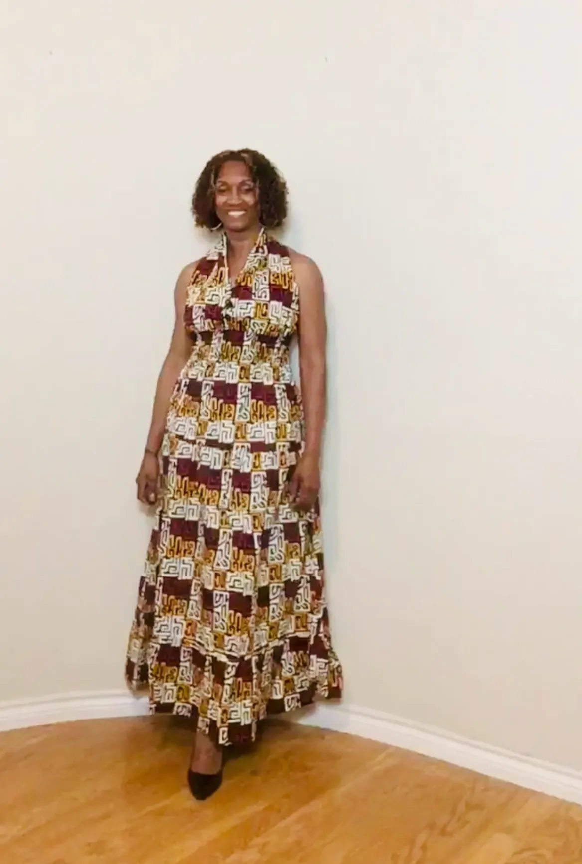 African Print Halter Dress