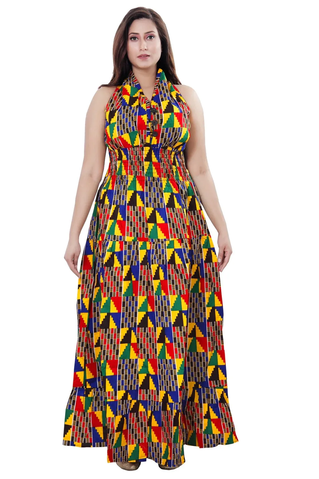 African Print Halter Dress