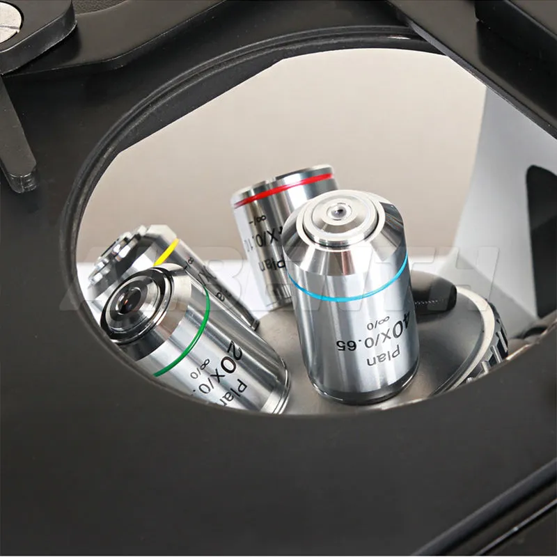 Albenth 40X-400X Trinocular Inverted Metallurgical Microscope with Polarization