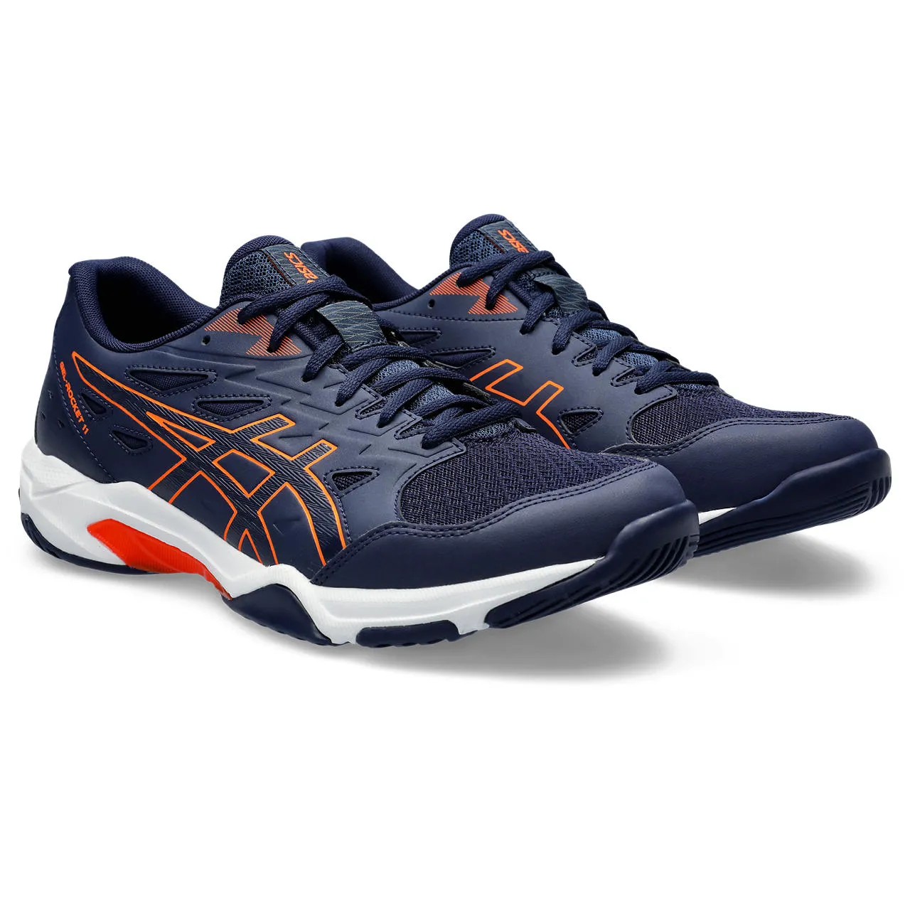 Asics Gel Rocket 11 Men's Indoor Court Shoe (Peacoat/Orange)