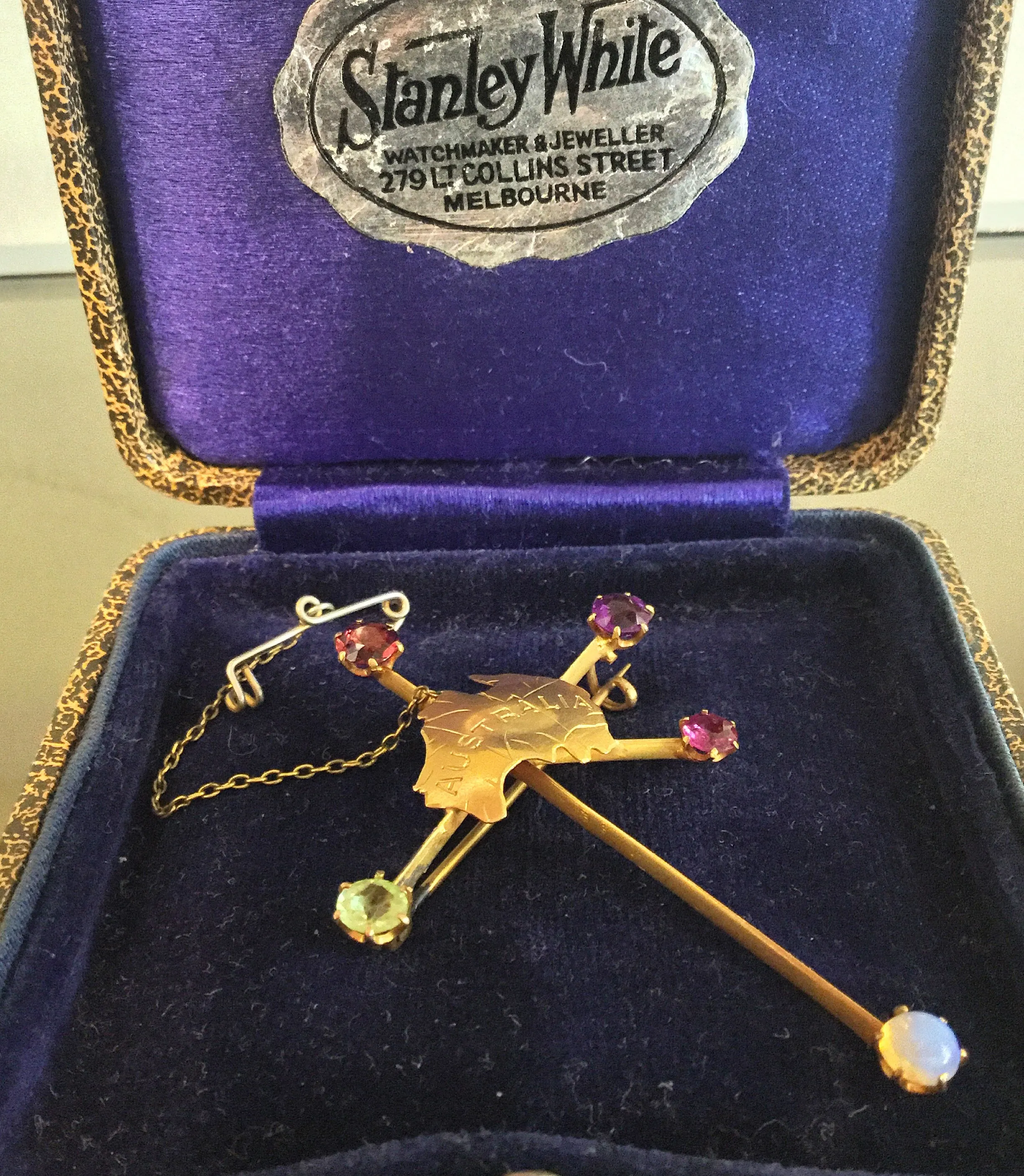 Australian Southern Cross 14k Gold Pin Brooch