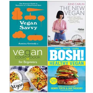 BOSH! Healthy Vegan, Vegan Cookbook,New Vegan, Vegan Savvy 4 Books Set