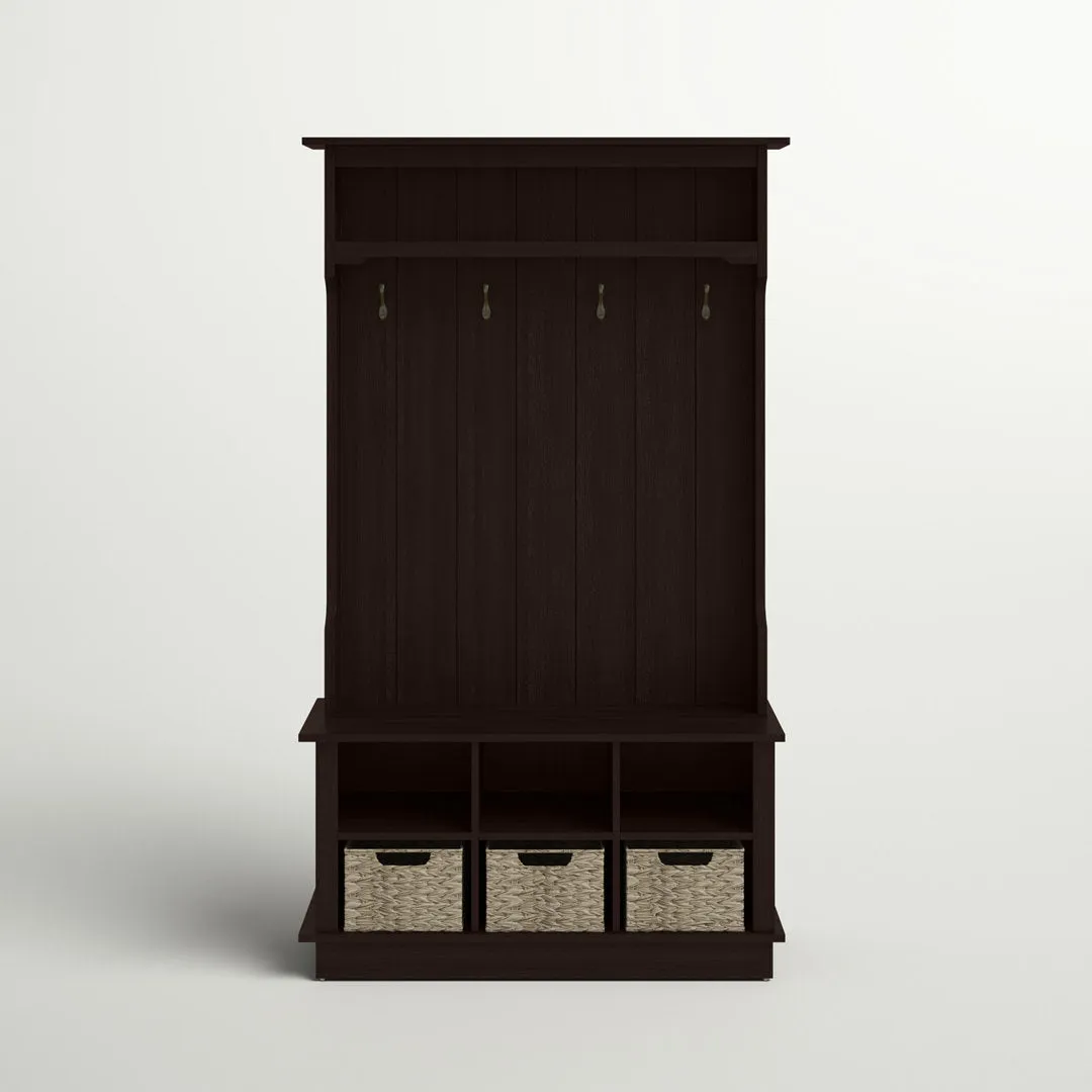 Bridget Hall Tree with Open Storage Sand & Stable™ Color: Midnight Cherry