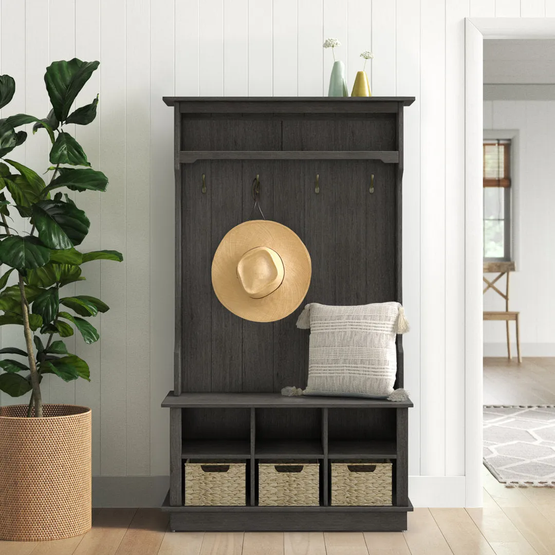 Bridget Hall Tree with Open Storage Sand & Stable™ Color: Weathered Gray