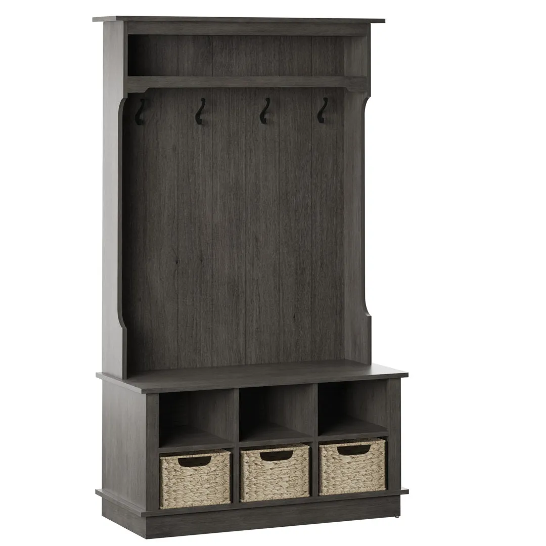 Bridget Hall Tree with Open Storage Sand & Stable™ Color: Weathered Gray