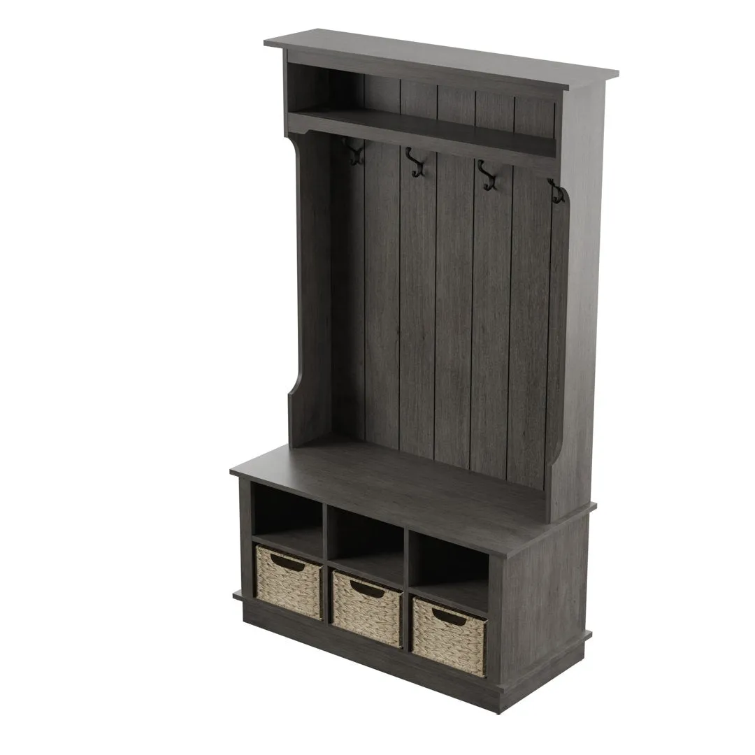 Bridget Hall Tree with Open Storage Sand & Stable™ Color: Weathered Gray